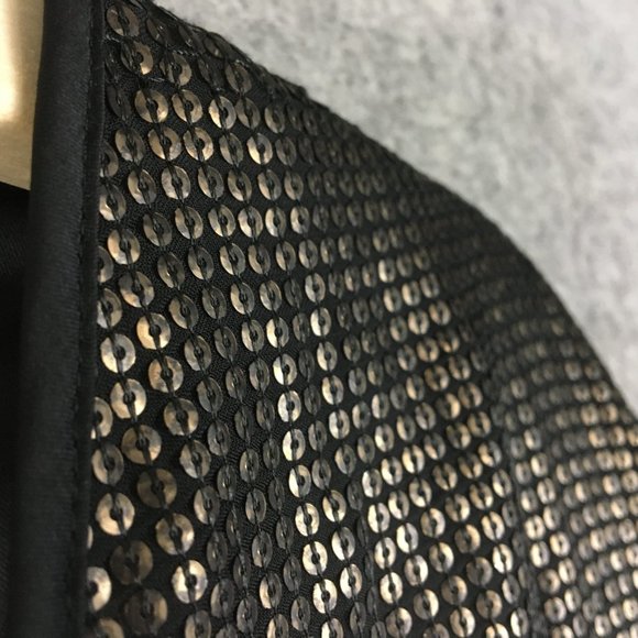 Narciso Rodriguez Dress XS Sequin Black Faux Wrap Cocktail Evening Party Satin - Picture 5 of 16